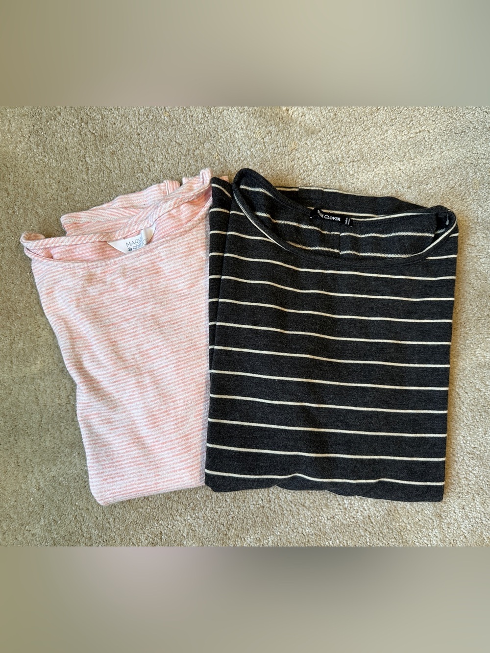 Bundle of Button Back Tees - Pink Clover Gray/Cream & Market & Spruce Pink/White